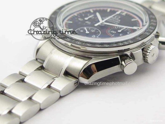 0510 Speedmaster MoonWatch  Apollo 16 Black Dial On SS Bracelet Supportive 8231